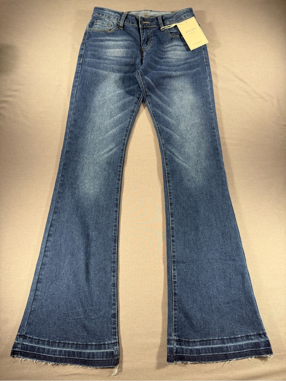 NWT Denim Low Rise Straight Flare  Dark Blue  Size Small